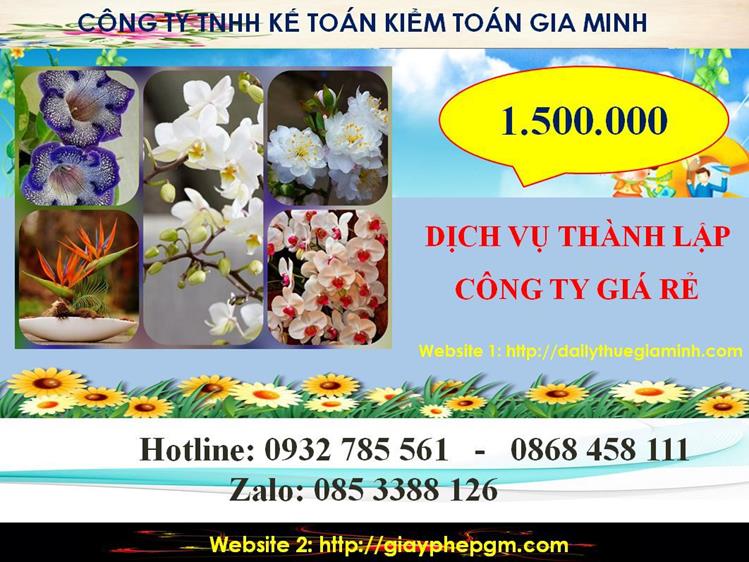 Chi phí thành lập công ty giá rẻ ở thị xã Dĩ An