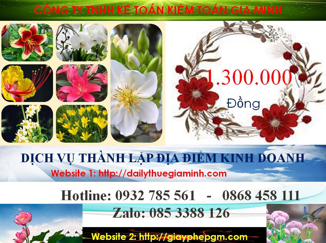 Thành lập địa điểm kinh doanh tại Cao Bằng 5 Chi phí thành lâp địa điểm kinh doanh tại Cao Bằng