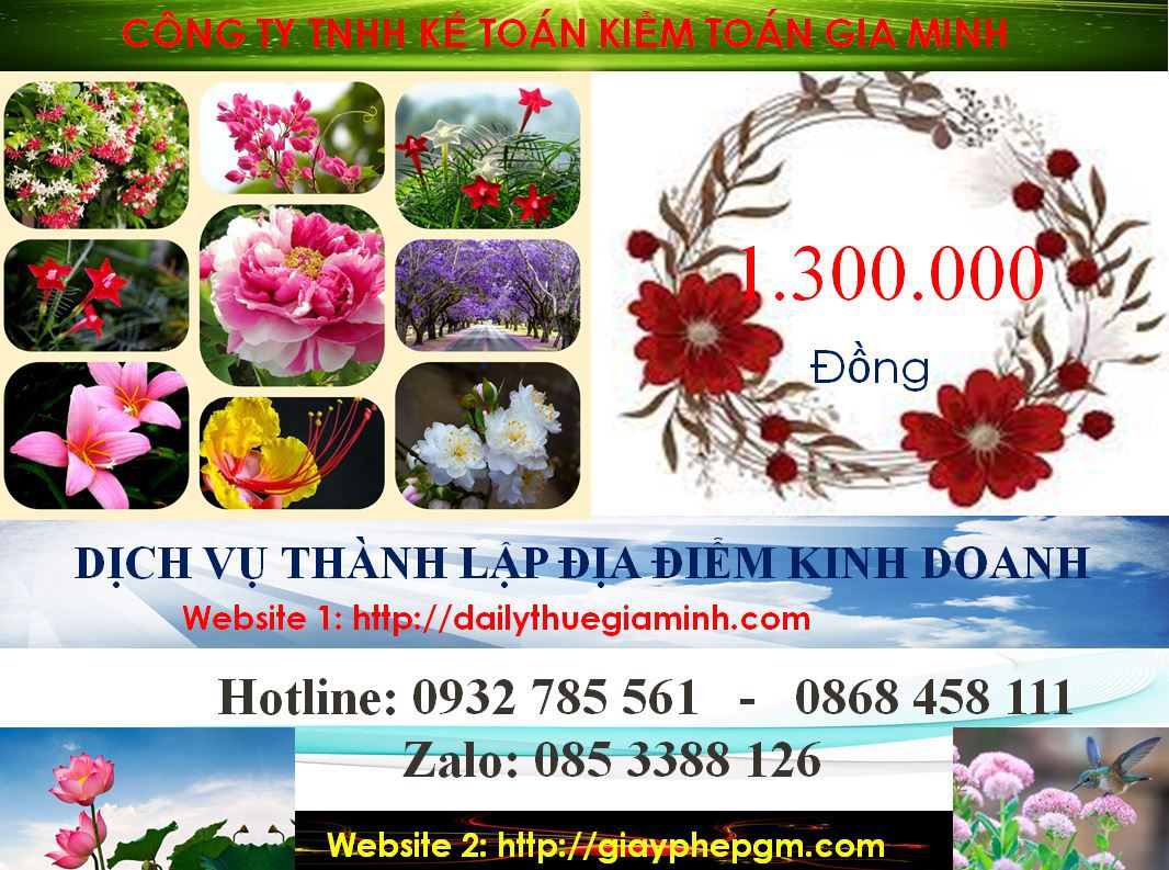 Thành lập địa điểm kinh doanh tại Điện Biên 5 Chi phí thành lâp địa điểm kinh doanh tại Điện Biên