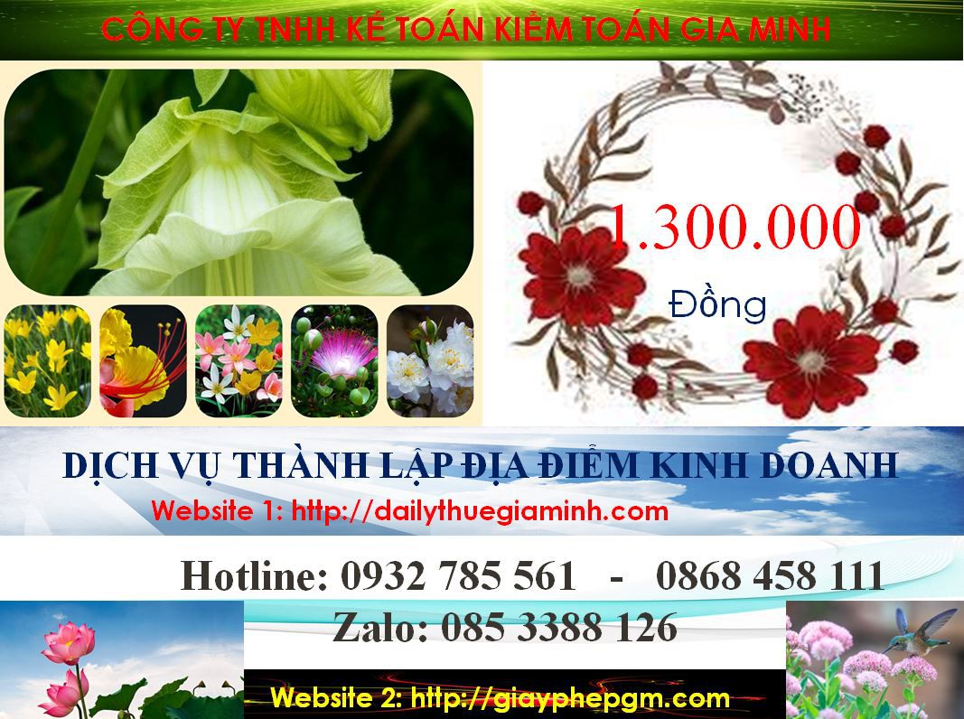 Chi phí thành lâp địa điểm kinh doanh tại Huyện Bắc Tân Uyên