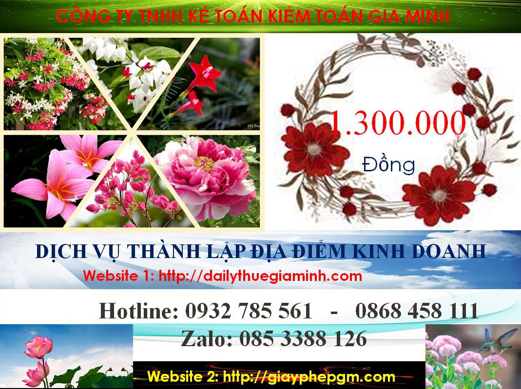 Chi phí thành lâp địa điểm kinh doanh tại Huyện Bàu Bàng