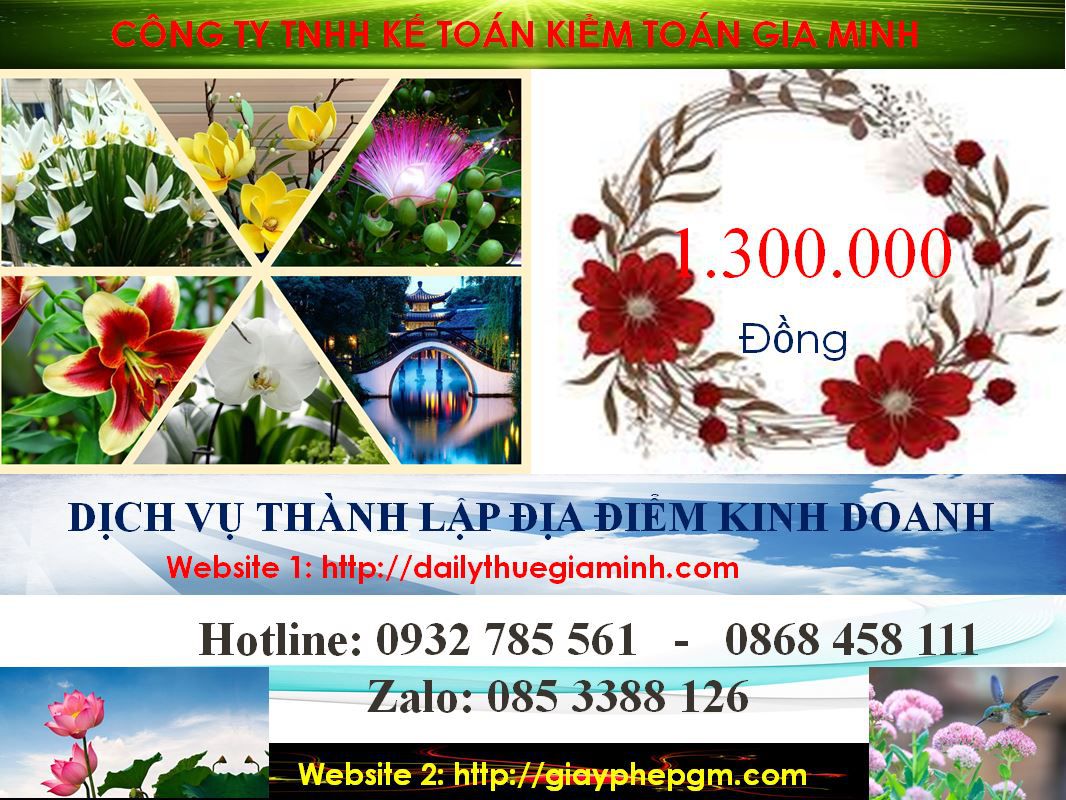 Thành lập địa điểm kinh doanh tại Huyện Cần Giờ 5 Chi phí thành lâp địa điểm kinh doanh tại Huyện Cần Giờ