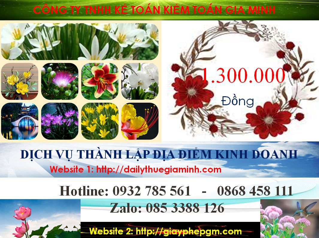 Thành lập địa điểm kinh doanh tại Huyện Củ Chi 5 Chi phí thành lâp địa điểm kinh doanh tại Huyện Củ Chi