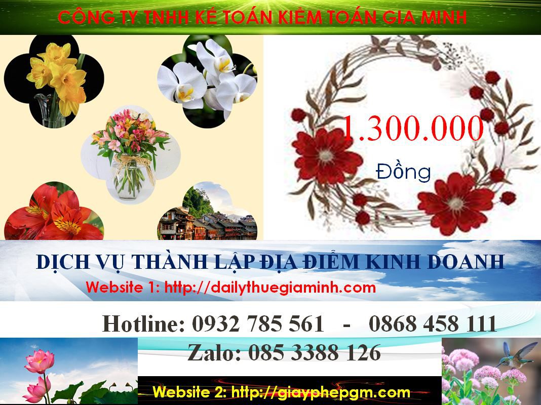 Chi phí thành lâp địa điểm kinh doanh tại Huyện Phú Giáo