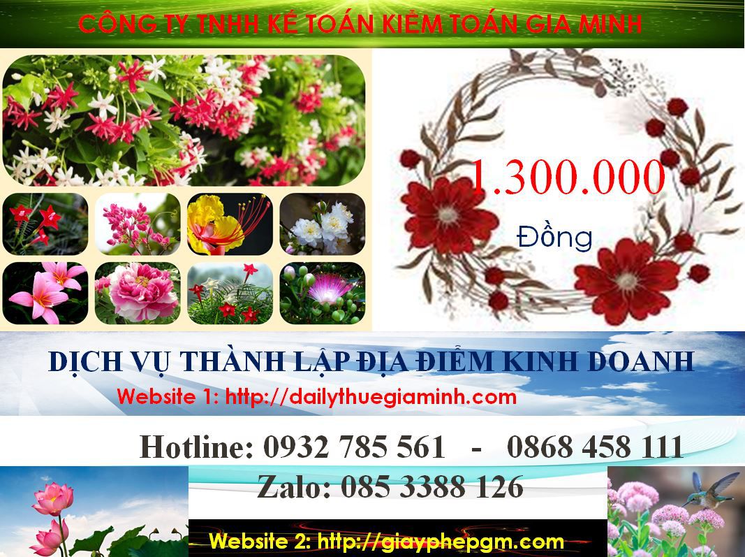 Thành lập địa điểm kinh doanh tại Khánh Hòa 5 Chi phí thành lâp địa điểm kinh doanh tại Khánh Hòa