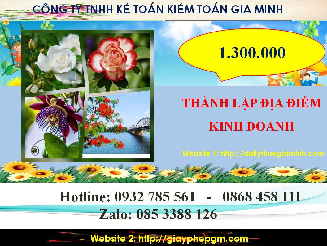 Thành lập địa điểm kinh doanh tại Lâm Đồng 2 Chi phí thành lâp địa điểm kinh doanh tại Lâm Đồng