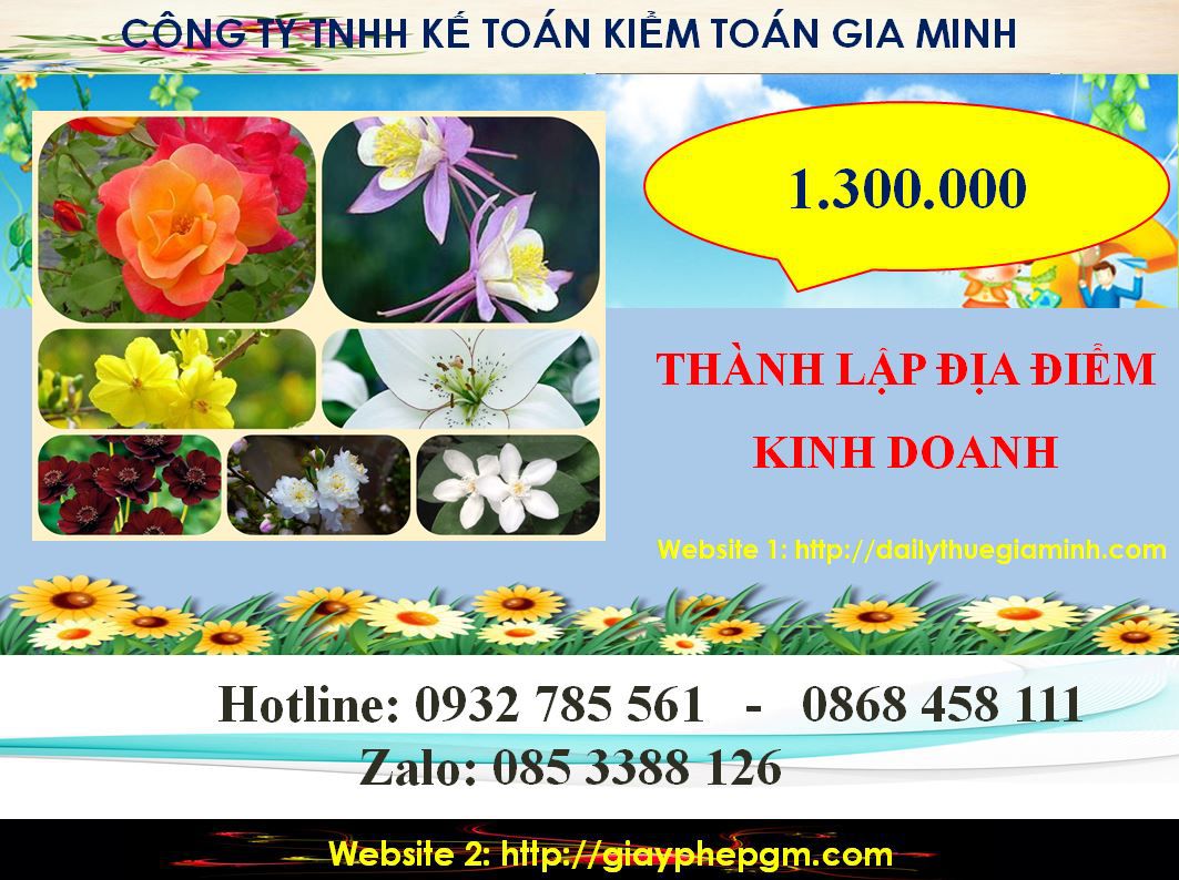 Thành lập địa điểm kinh doanh tại Lào Cai 5 Chi phí thành lâp địa điểm kinh doanh tại Lào Cai