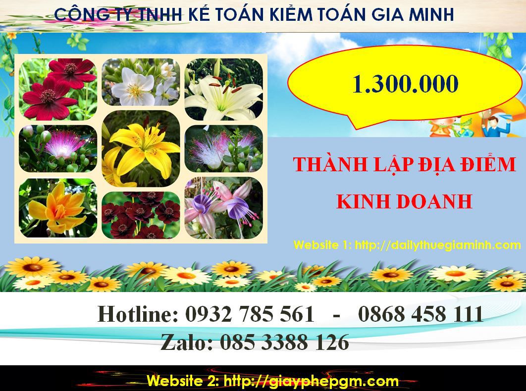 Thành lập địa điểm kinh doanh tại Sơn La 5 Chi phí thành lâp địa điểm kinh doanh tại Sơn La