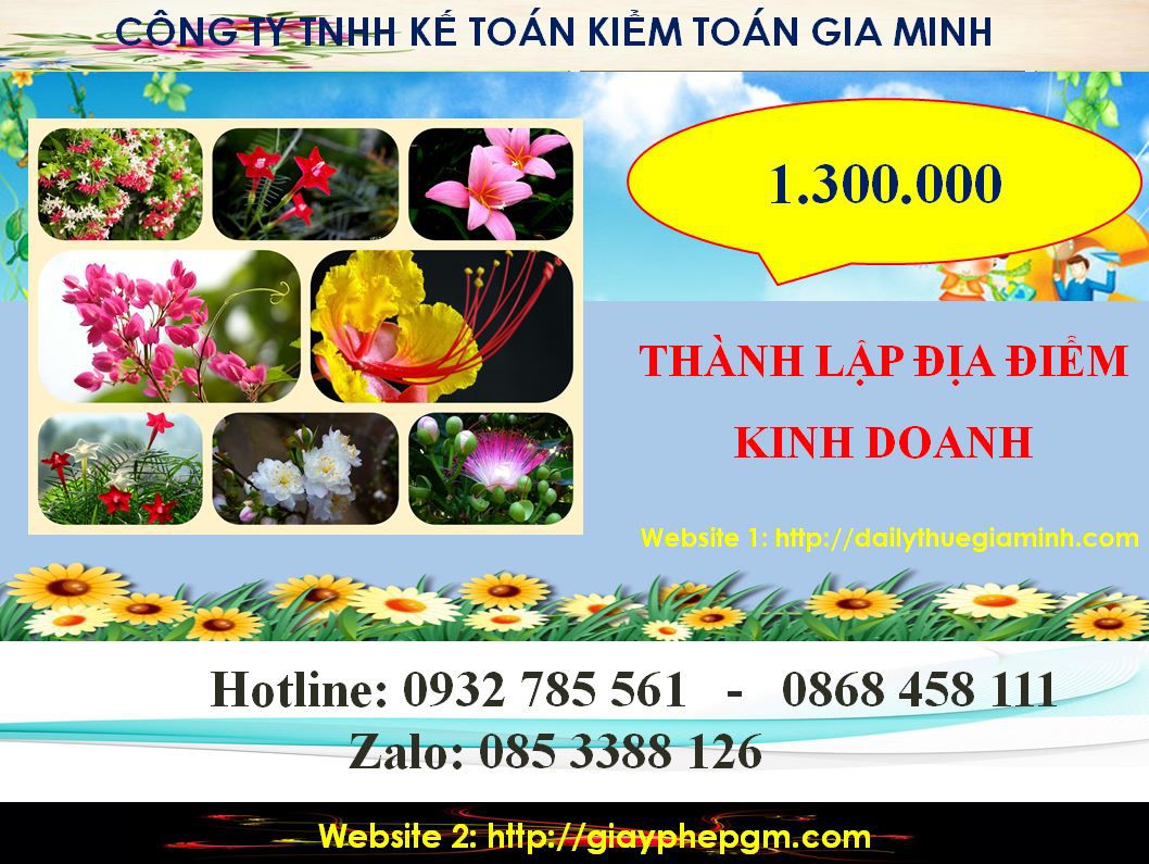 Chi phí thành lâp địa điểm kinh doanh tại Thái Bình
