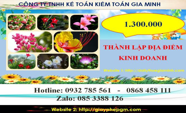 Chi phí thành lâp địa điểm kinh doanh tại Thái Nguyên
