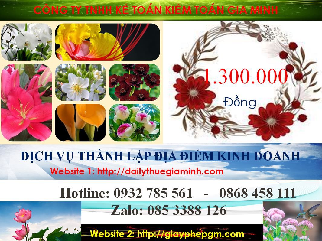 Thành lập địa điểm kinh doanh tại Thành phố Hồ Chí Minh 5 Chi phí thành lâp địa điểm kinh doanh tại Thành phố Hồ Chí Minh