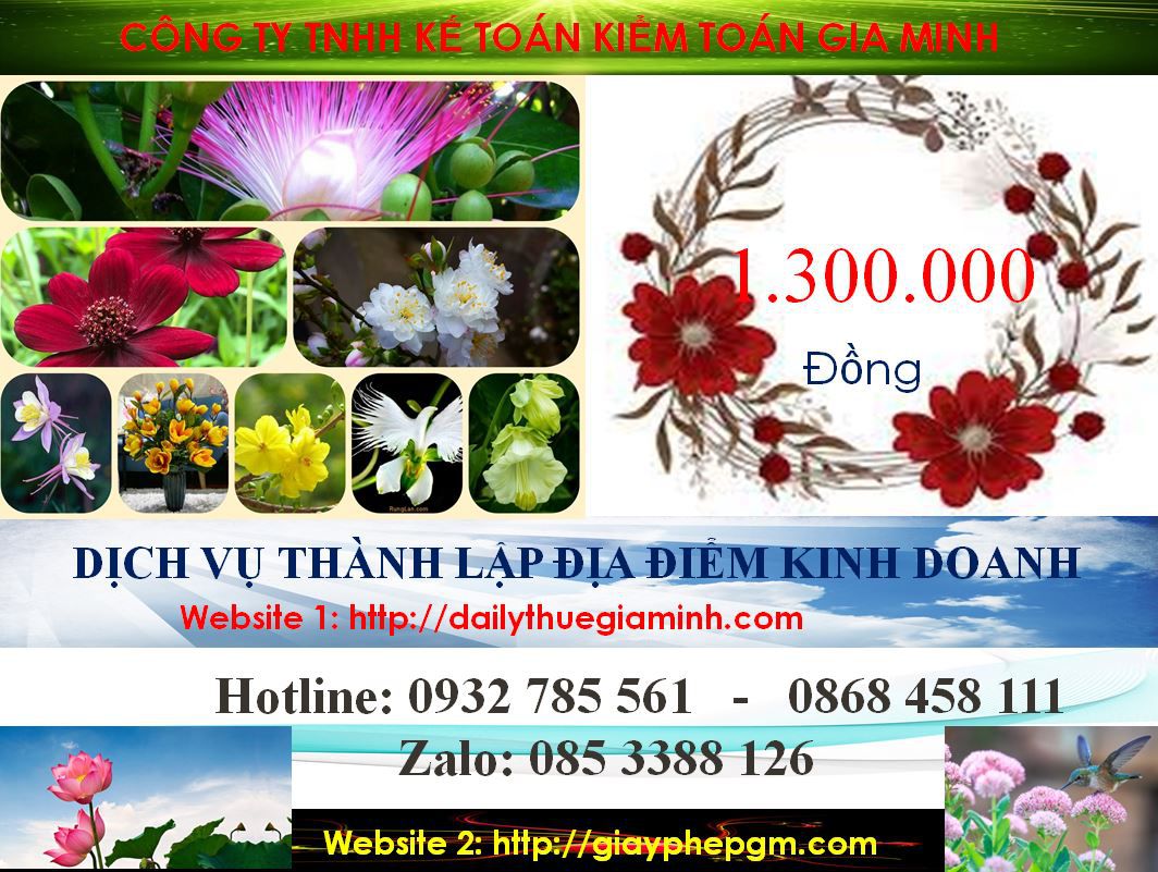 Chi phí thành lâp địa điểm kinh doanh tại Thành phố Thủ Dầu Một