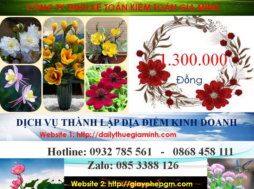 Chi phí thành lâp địa điểm kinh doanh tại Thị xã Dĩ An