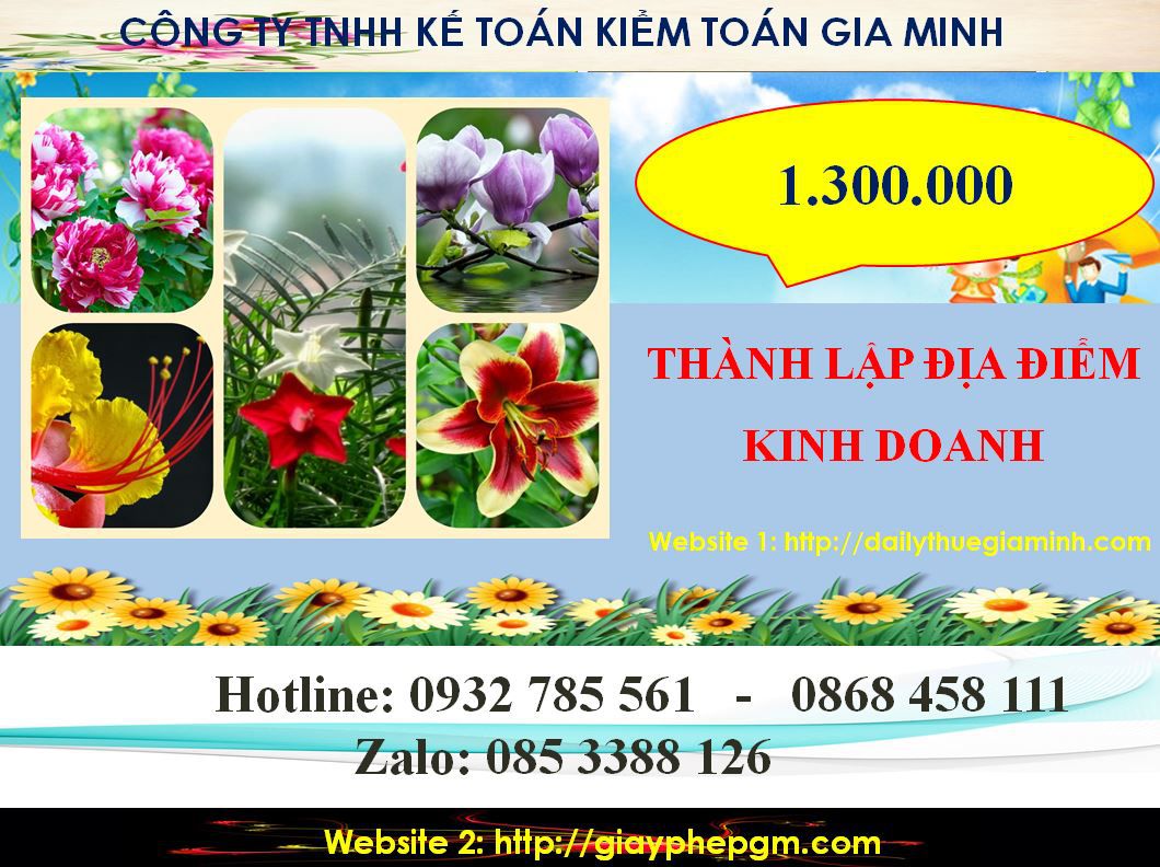 Thành lập địa điểm kinh doanh tại Tuyên Quang 5 Chi phí thành lâp địa điểm kinh doanh tại Tuyên Quang