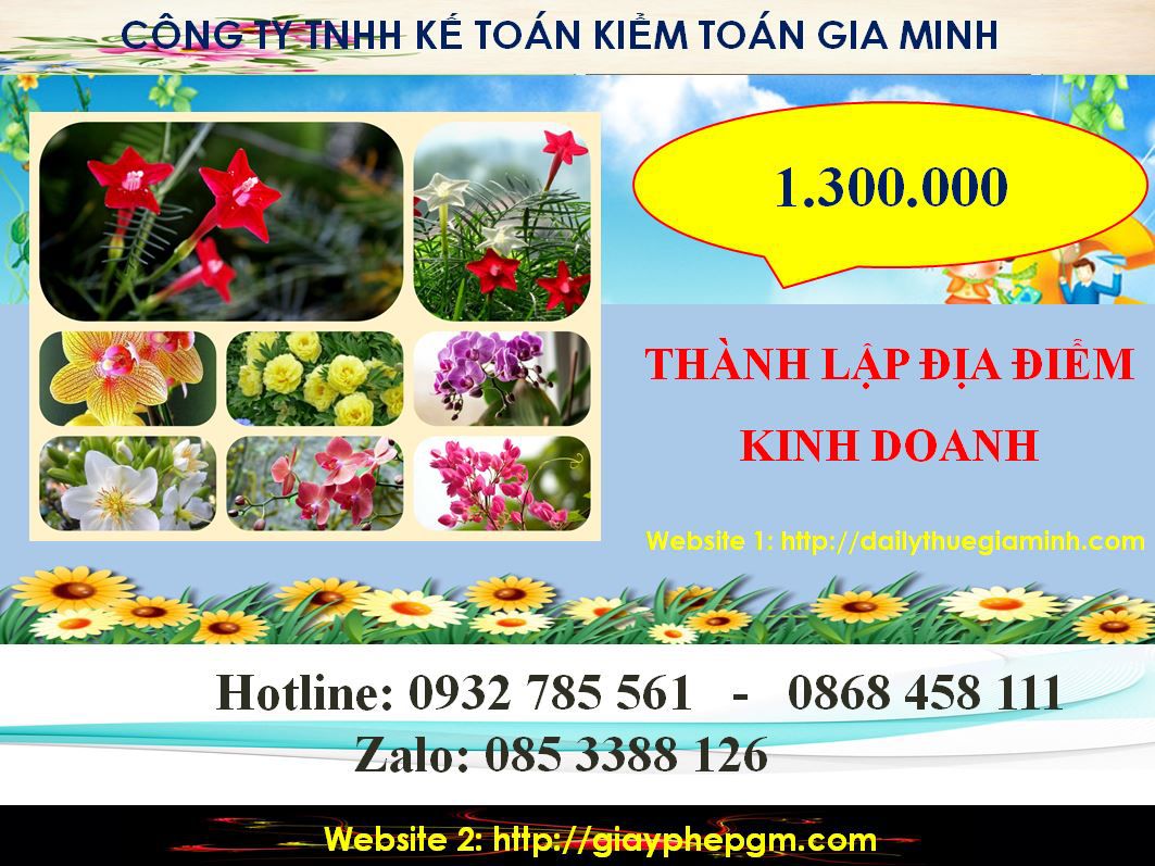 Thành lập địa điểm kinh doanh tại Vĩnh Phúc 2 Chi phí thành lâp địa điểm kinh doanh tại Vĩnh Phúc