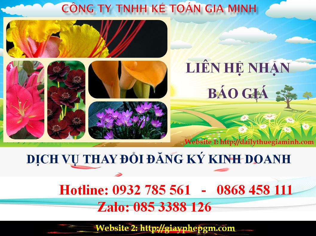 Thay đổi đăng ký kinh doanh tại Cần Thơ 5 Chi phí thay đổi đăng ký kinh doanh ở Cần Thơ