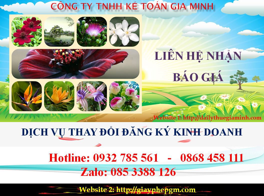 Thay đổi đăng ký kinh doanh tại Hà Nội 5 Chi phí thay đổi đăng ký kinh doanh ở Hà Nội