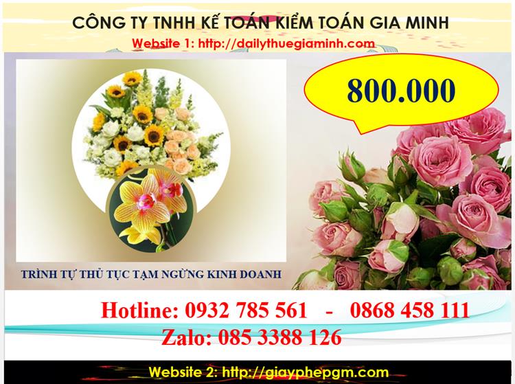 Trình tự thủ tục tạm ngừng kinh doanh tại Quận Bắc Từ Liêm 5 Chi Phí tạm ngừng kinh doanh tại Quận Bắc Từ Liêm