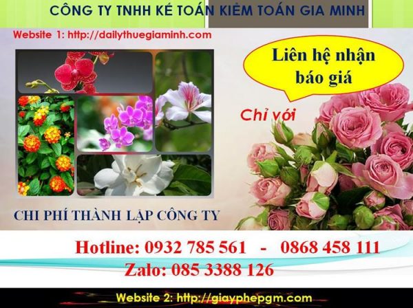 Chi phí thành lập doanh nghiệp tại Huyện Phú Giáo