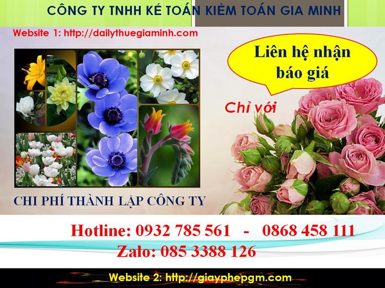 Thủ tục thành lập doanh nghiệp tại Khánh Hòa 5 Chi phí thành lập doanh nghiệp tại Khánh Hòa
