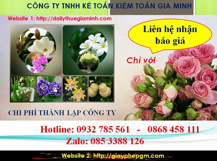  Chi phí thành lập doanh nghiệp tại Lào Cai