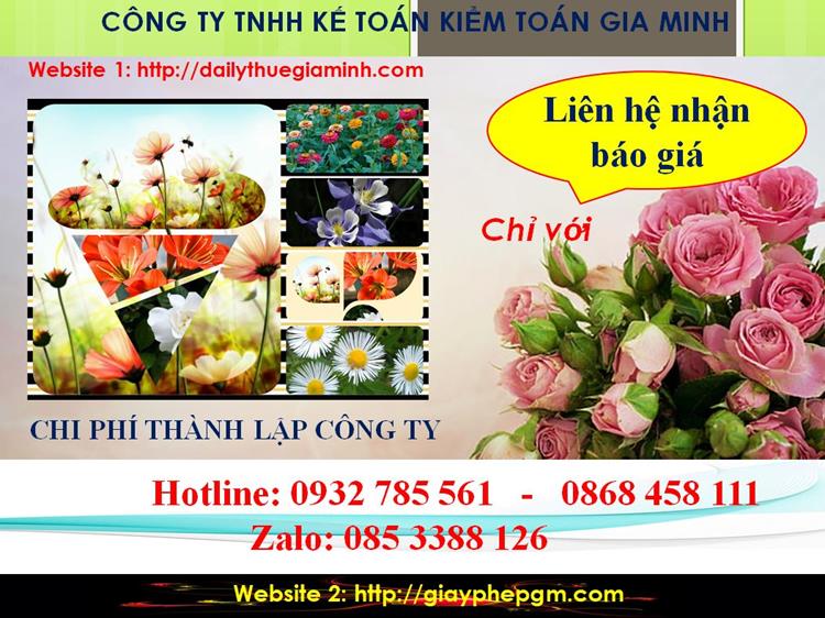 Thủ tục thành lập doanh nghiệp tại Quảng Ngãi 5 Chi phí thành lập doanh nghiệp tại Quảng Ngãi