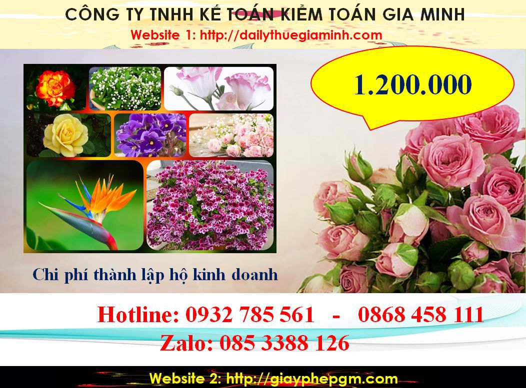 Chi phí thành lập hộ kinh doanh tại Huyện Bắc Tân Uyên