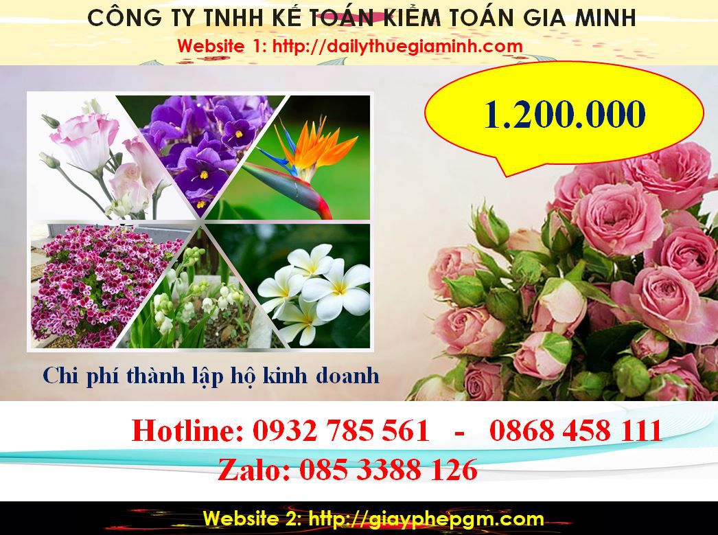 Chi phí thành lập hộ kinh doanh tại Huyện Bàu Bàng