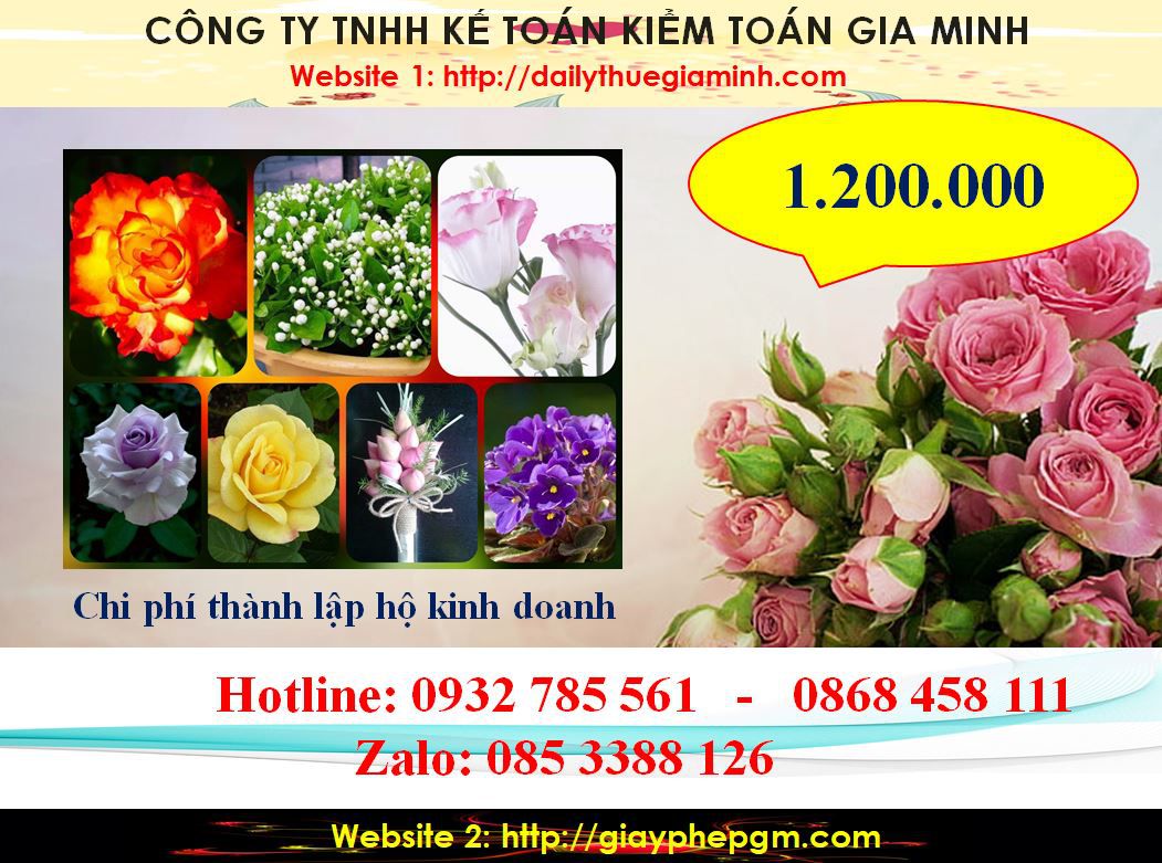 Chi phí thành lập hộ kinh doanh tại Thị Xã Bến Cát