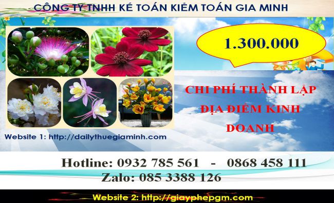 Dịch vụ thành lập địa điểm kinh doanh tại Bắc Giang 5 Chi phí thành lập địa điểm kinh doanh tại Bắc Giang
