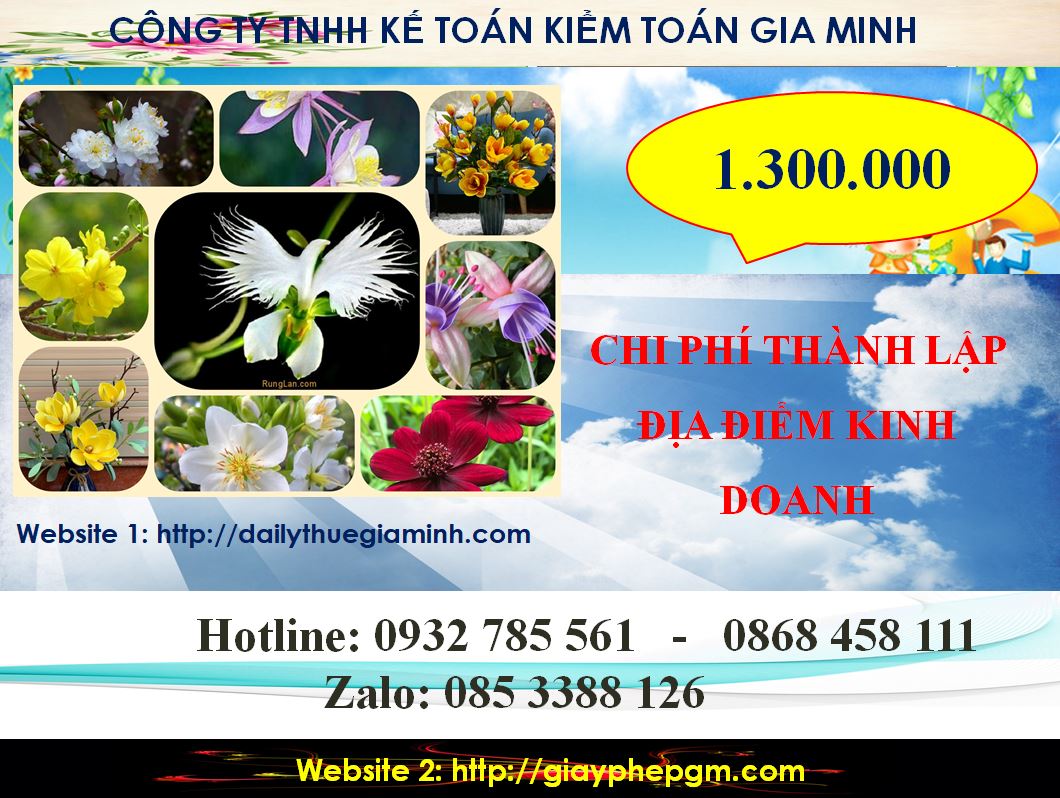 Dịch vụ thành lập địa điểm kinh doanh tại Bắc Kạn 5 Chi phí thành lập địa điểm kinh doanh tại Bắc Kạn