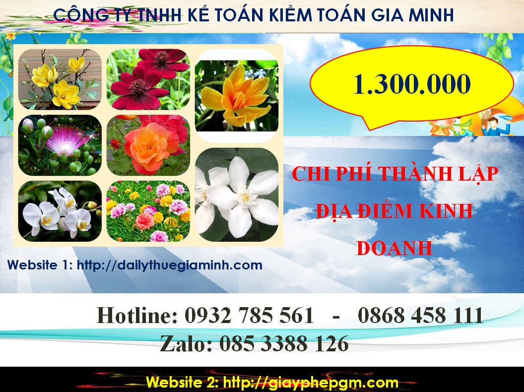 Dịch vụ thành lập địa điểm kinh doanh tại Bến Tre 5 Chi phí thành lập địa điểm kinh doanh tại Bến Tre