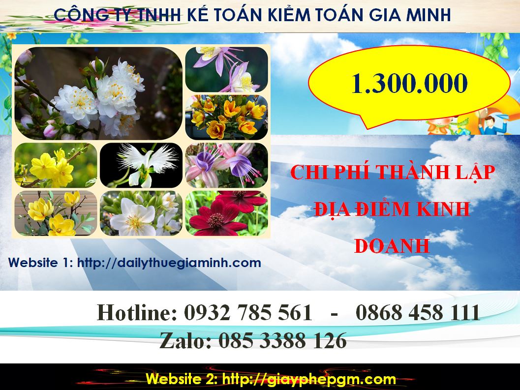 Dịch vụ thành lập địa điểm kinh doanh tại Điện Biên 5 Chi phí thành lập địa điểm kinh doanh tại Điện Biên