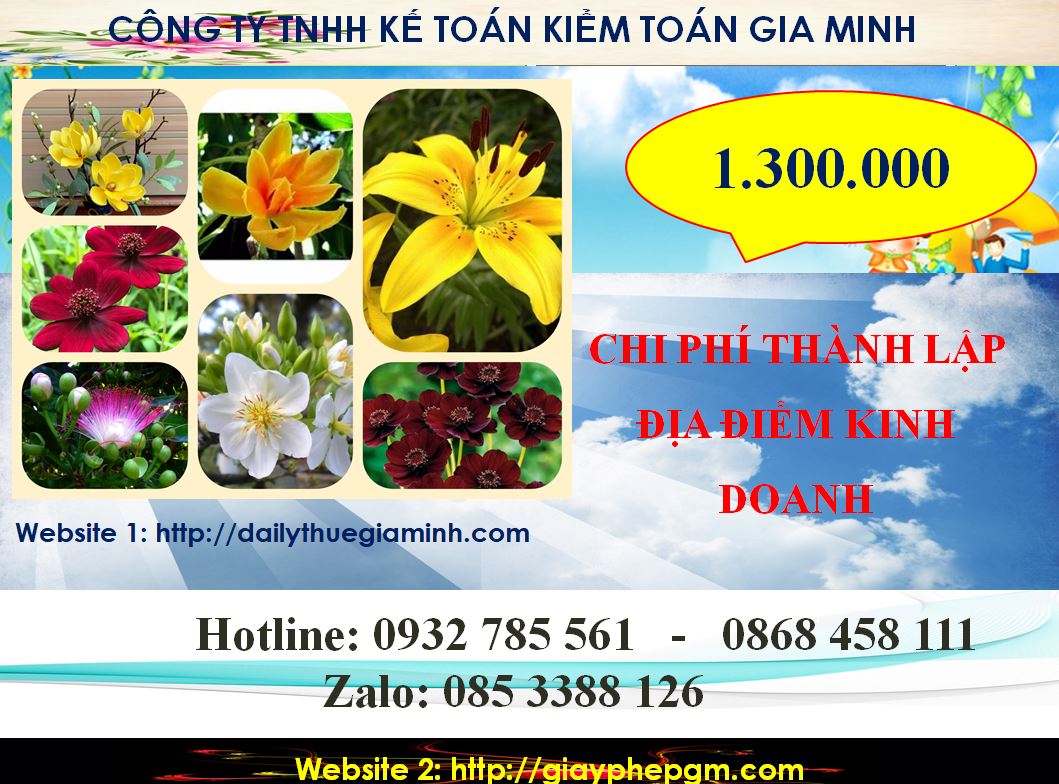 Dịch vụ thành lập địa điểm kinh doanh tại Lai Châu 5 Chi phí thành lập địa điểm kinh doanh tại Lai Châu
