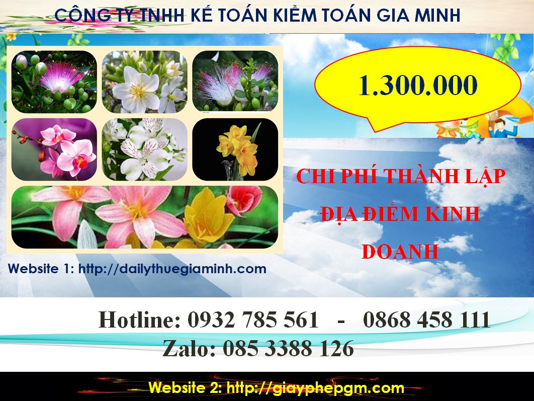 Chi phí thành lập địa điểm kinh doanh tại Lâm Đồng