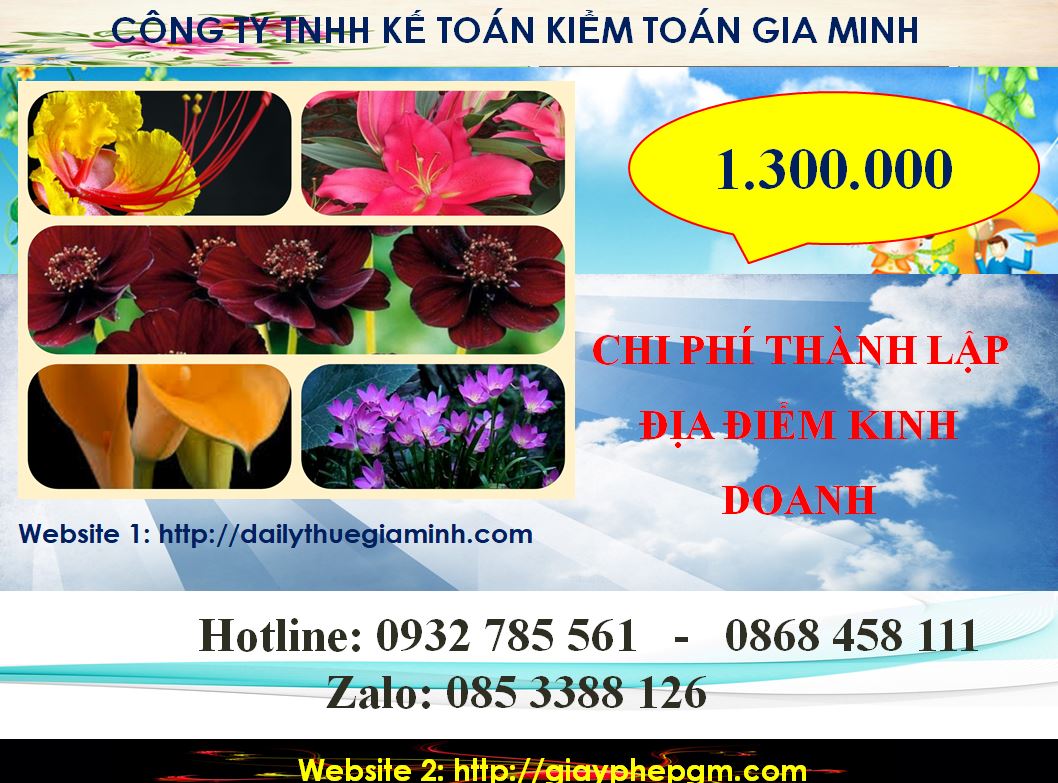 Chi phí thành lập địa điểm kinh doanh tại Thanh Hóa