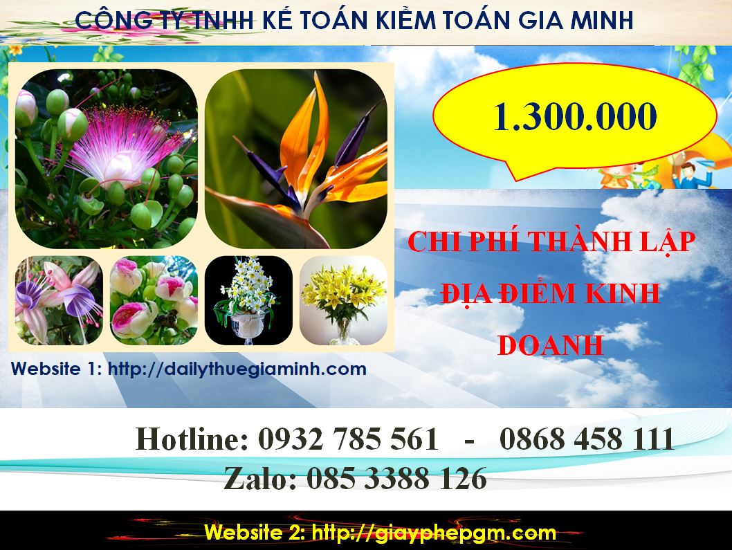 Chi phí thành lập địa điểm kinh doanh tại thành phố Thủ Dầu Một