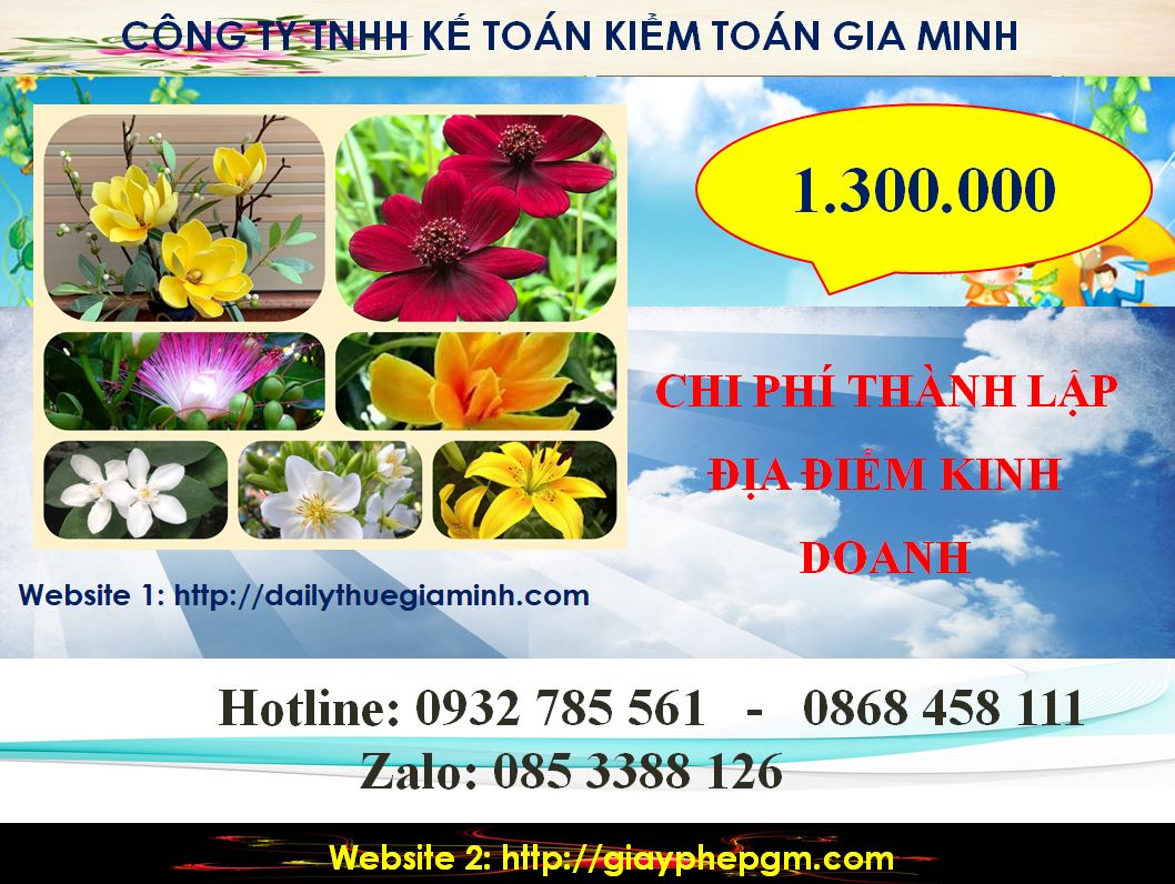 Dịch vụ thành lập địa điểm kinh doanh tại Tuyên Quang 5 Chi phí thành lập địa điểm kinh doanh tại Tuyên Quang