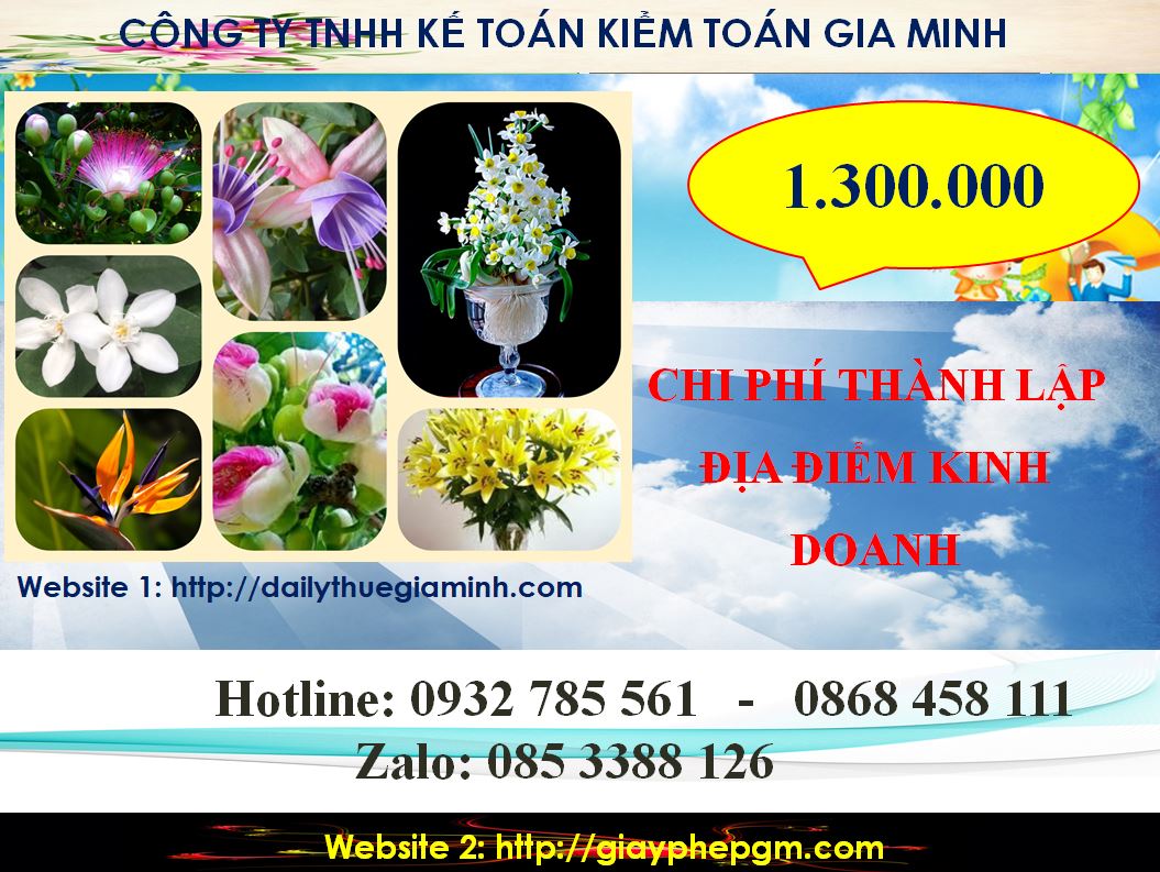 Dịch vụ thành lập địa điểm kinh doanh tại Vĩnh Phúc 5 Chi phí thành lập địa điểm kinh doanh tại Vĩnh Phúc