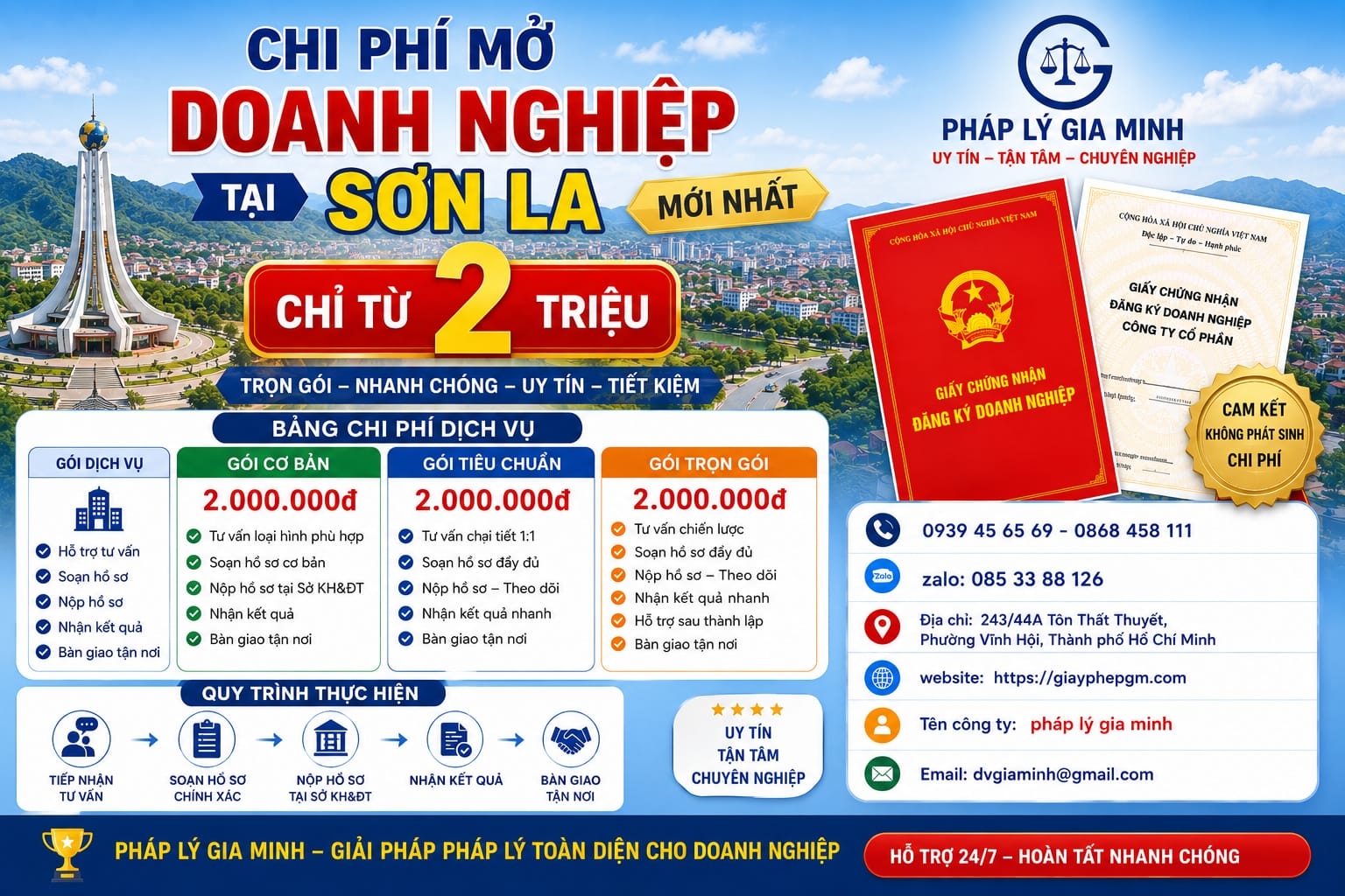 Mở công ty chi phí thấp tại Sơn La