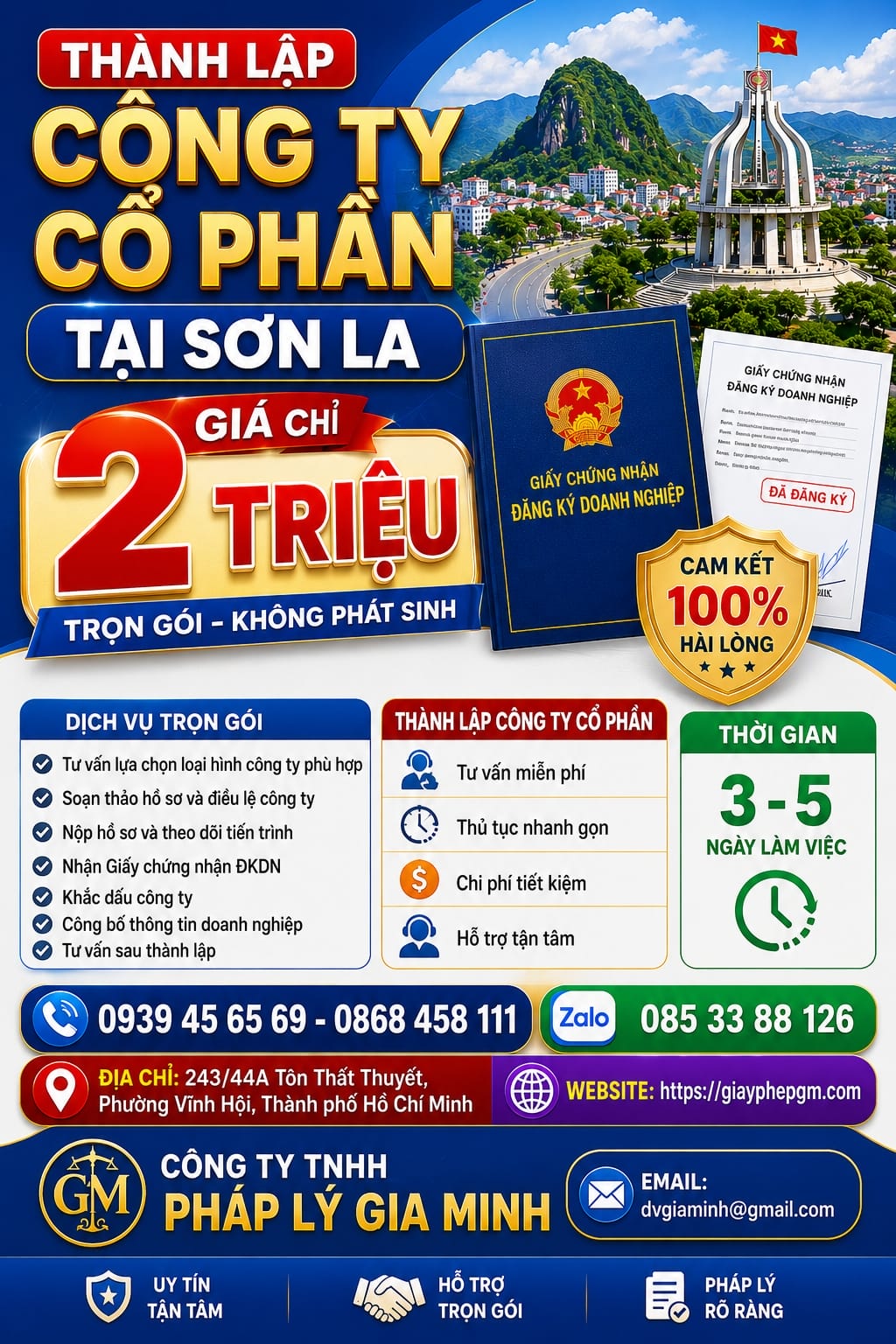 Mở công ty nhanh tiết kiệm tại Sơn La