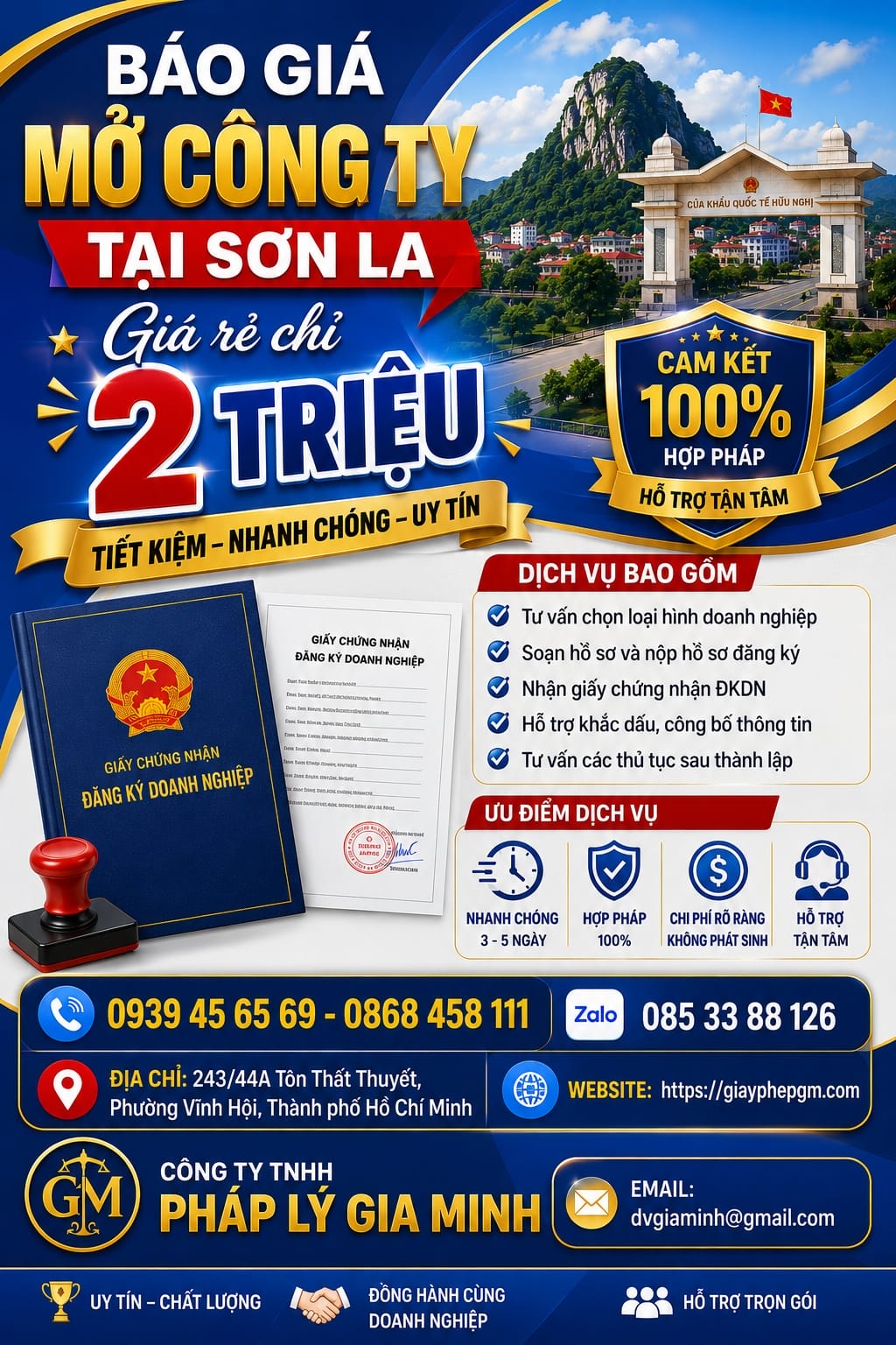 Mở doanh nghiệp giá rẻ tại Sơn La
