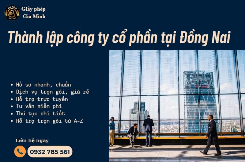 Thủ tục thành lập công ty cổ phần Đồng Nai