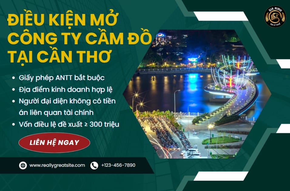 Điều kiện thành lập công ty cầm đồ tại Cần Thơ