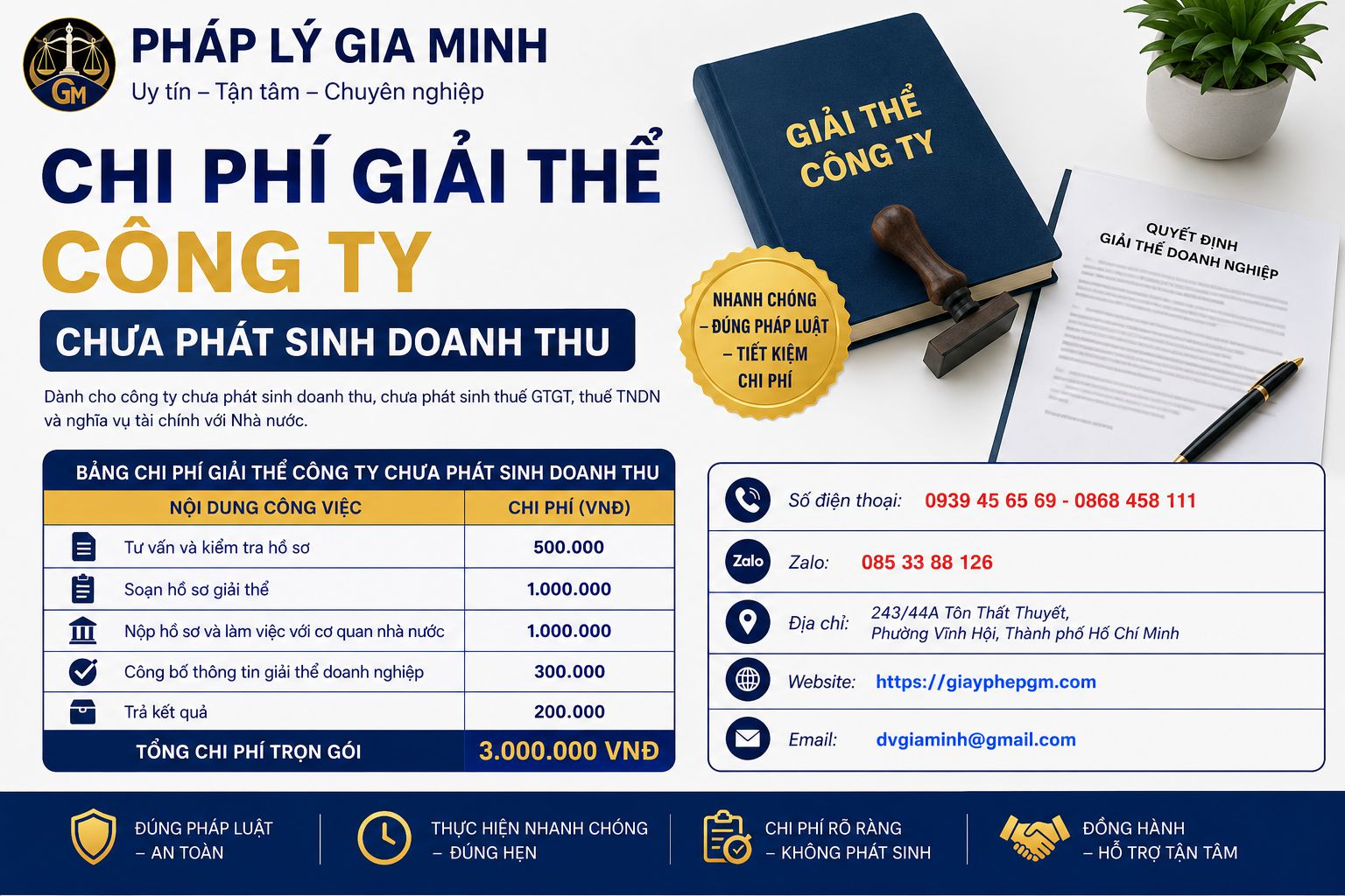 Chi phí giải thể công ty chưa phát sinh doanh thu