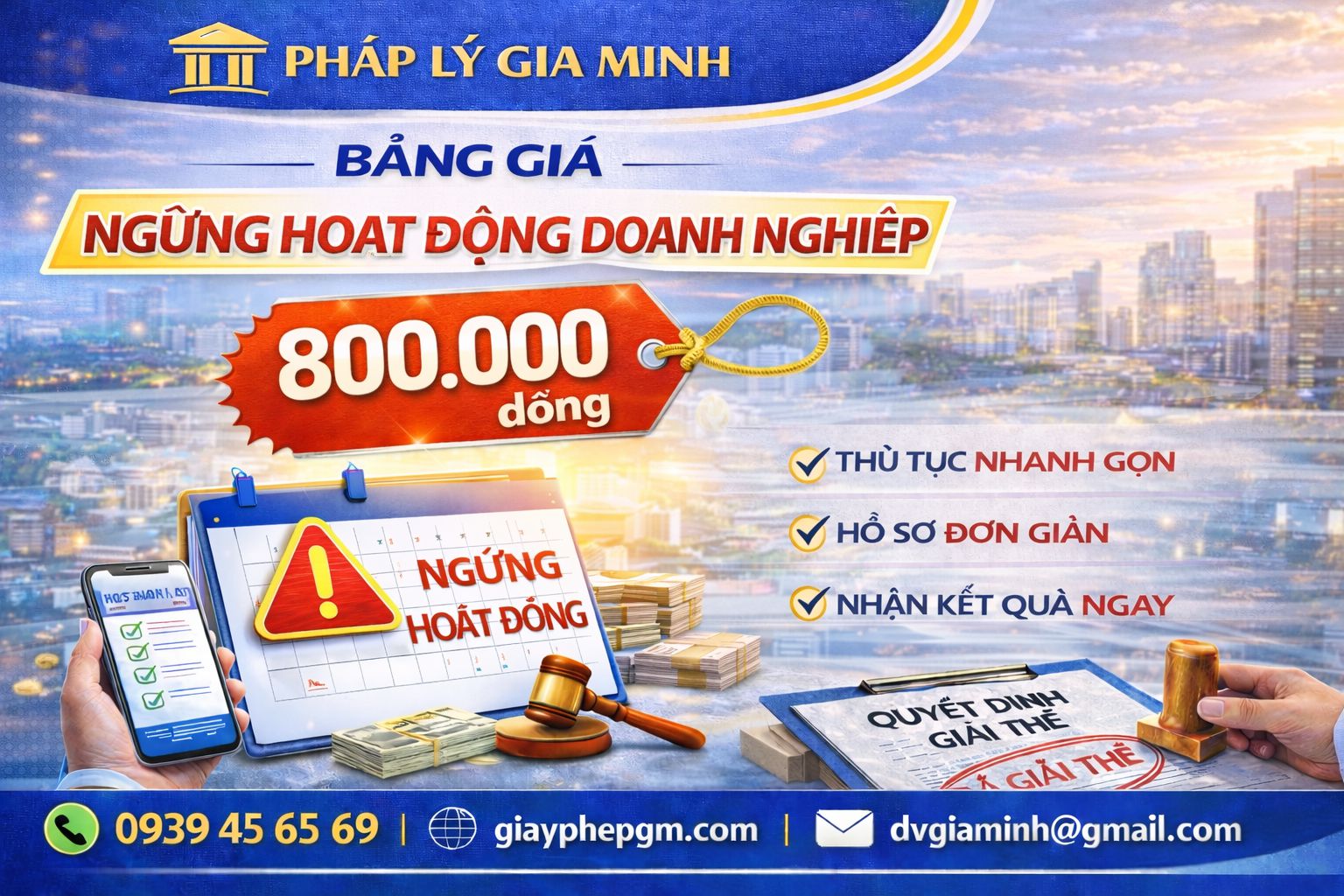 Chi phí tạm ngừng kinh doanh công ty tại Tuyên Quang