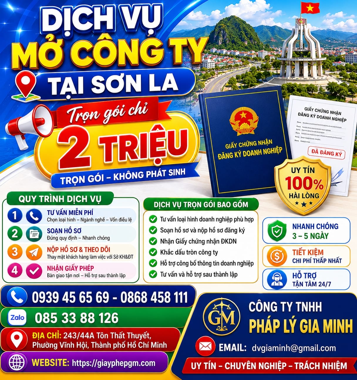 Dịch vụ đăng ký thành lập doanh nghiệp Sơn La