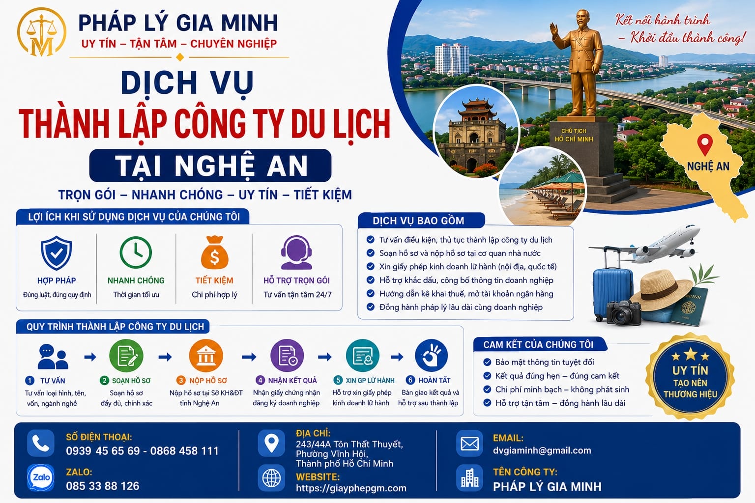 Dịch vụ thành lập công ty du lịch tại Nghệ An – Nhanh chóng, Uy tín, Trọn gói 10 Dịch vụ thành lập công ty du lịch tại Nghệ An