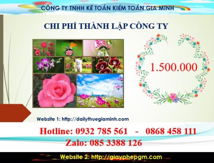 Chi phí thành lập doanh nghiệp kinh doanh khách sạn tại Quận Tân Phú