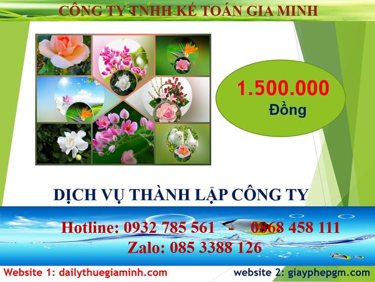 Đăng ký thành lập công ty tại Bến Tre 5 Chi phí đăng ký thành lập công ty tại Bến Tre
